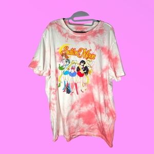 Sailor Moon Sailor Gaurdians Pink Tie Dye T-Shirt Size XL